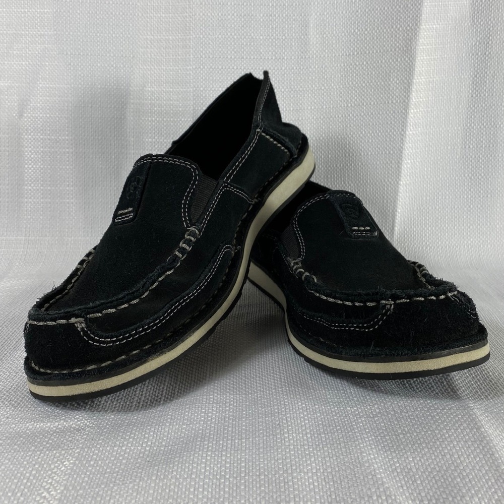 Ariat Cruiser Black Suede Slip On Moc Toe Loafers Shoes 10027355 Womens 9B
